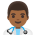 👨🏾‍⚕️ man health worker: medium-dark skin tone display on Google